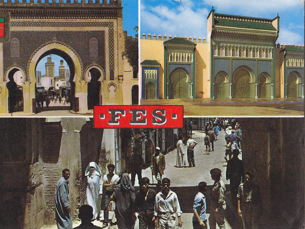 Postal 61994 : Fes. Puertas del Palacio Real - Puerta de Boujeloud - Una calle de la Medina