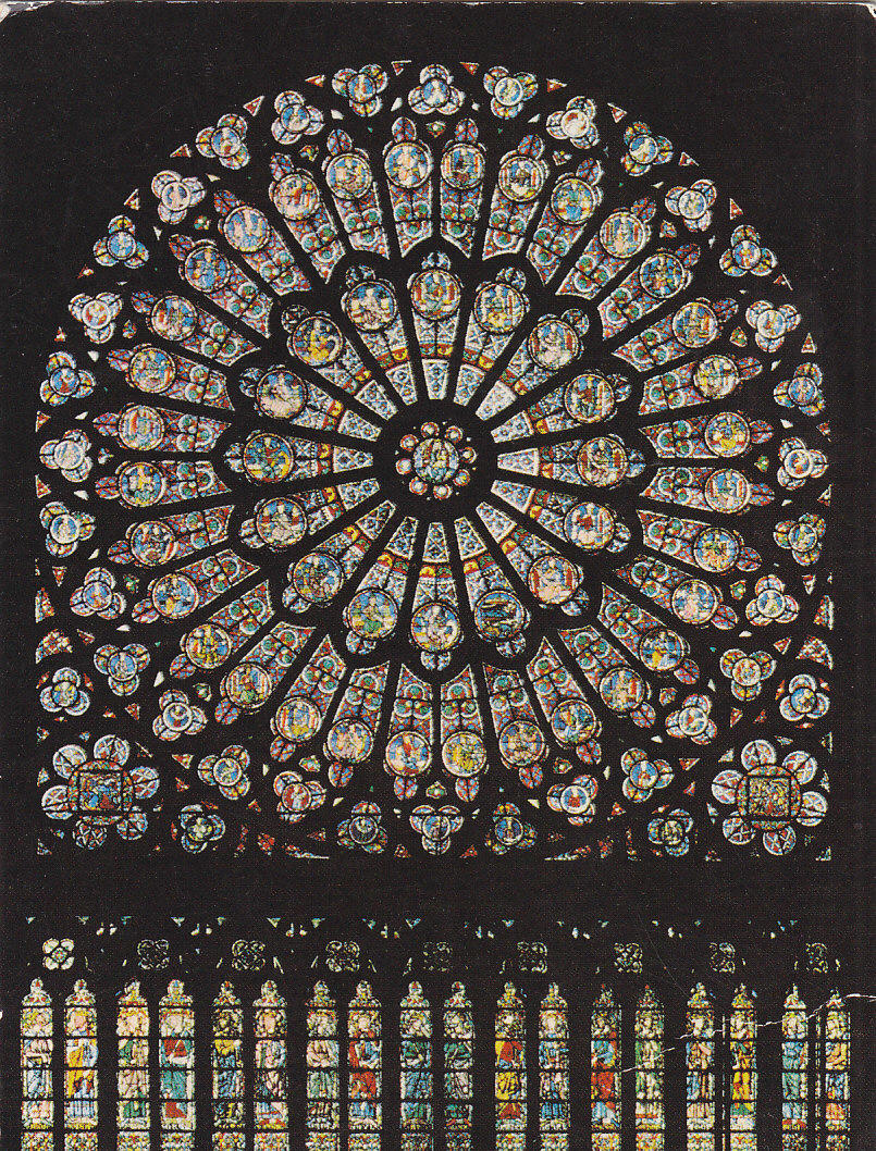 Postal 62119 : Paris et ses Merveilles. La cathedrale Notre-Dame: la rose nort
