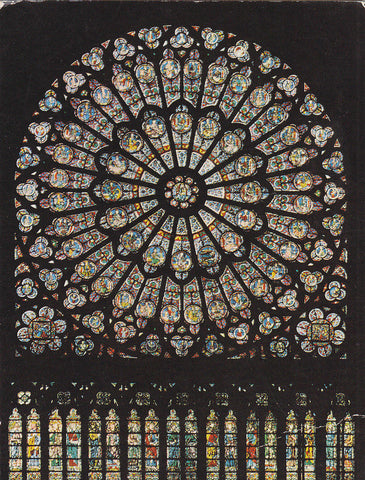 Postal 62119 : Paris et ses Merveilles. La cathedrale Notre-Dame: la rose nort