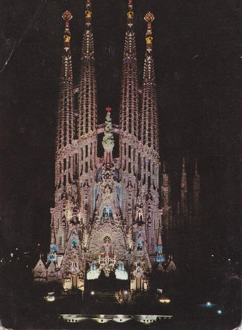 Postal 62137 : Barcelona. Templo de la Sagrada Familia de noche
