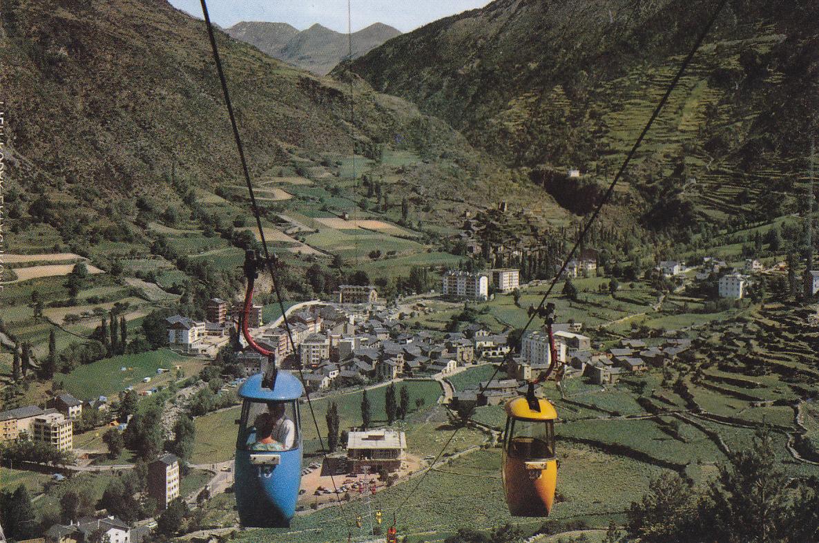 Postal 62142 : Andorra. Cabines aeries d Encamp al llac d Engolasters