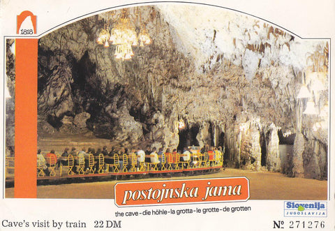 Postal 62159 : Postajnska jama. Cave s visit by train