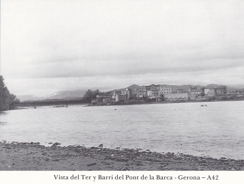Postal 62170 : Vista del Ter y Barri del Pont de la Barca - Gerona. Inundacion