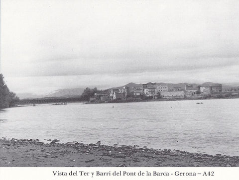 Postal 62170 : Vista del Ter y Barri del Pont de la Barca - Gerona. Inundacion