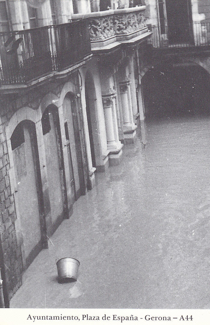 Postal 62172 : Ayuntamiento Plaza de España - Gerona. Inundaciones