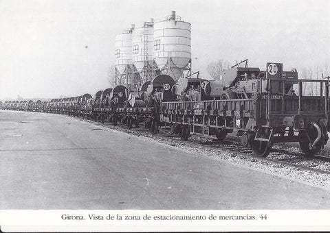Postal 62186 : Girona. Vista de la zona de estacionamiento de mercancias