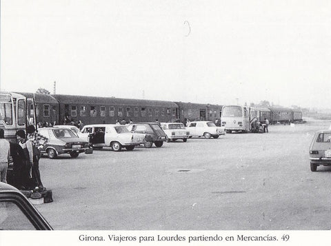 Postal 62191 : Girona. Viajeros para Lourdes partiendo en Mercancias