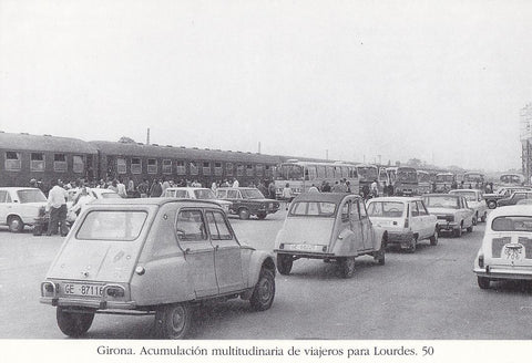 Postal 62192 : Girona. Acumulacion multitudinaria de viajeros para Lourdes