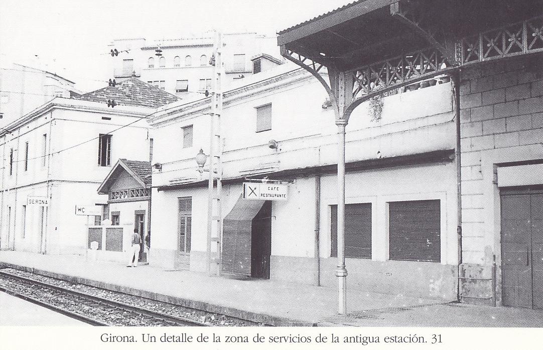 Postal 62211 : Girona. Un detalle de la zona de servicios de la antigua estacion