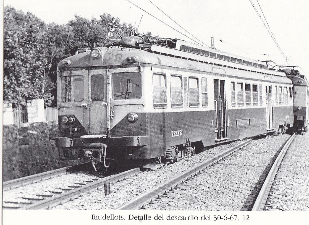 Postal 62212 : Riudellots. Detalle del descarrilo del 30/6/67