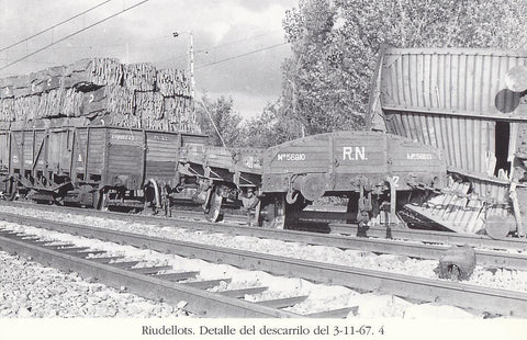 Postal 62220 : Riudellots. Detalle del descarrilo del 3-11-67