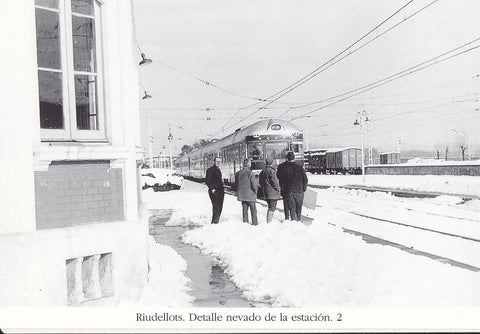 Postal 62222 : Riudellots. Detalle nevado de la estacion
