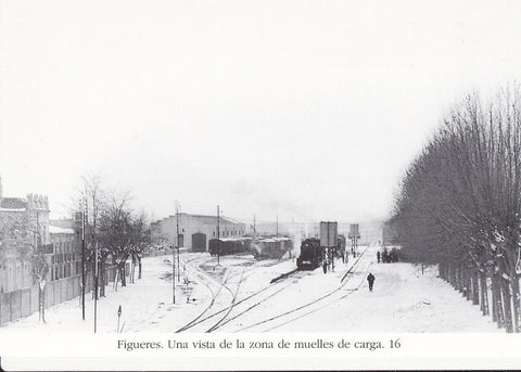 Postal 62225 : Figueres. Una vista de la zona de muelles de carga