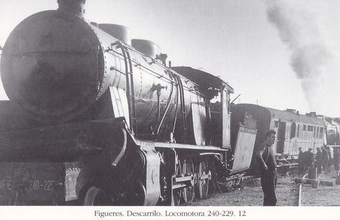 Postal 62229 : Figueres. Descarrilo. Locomotora