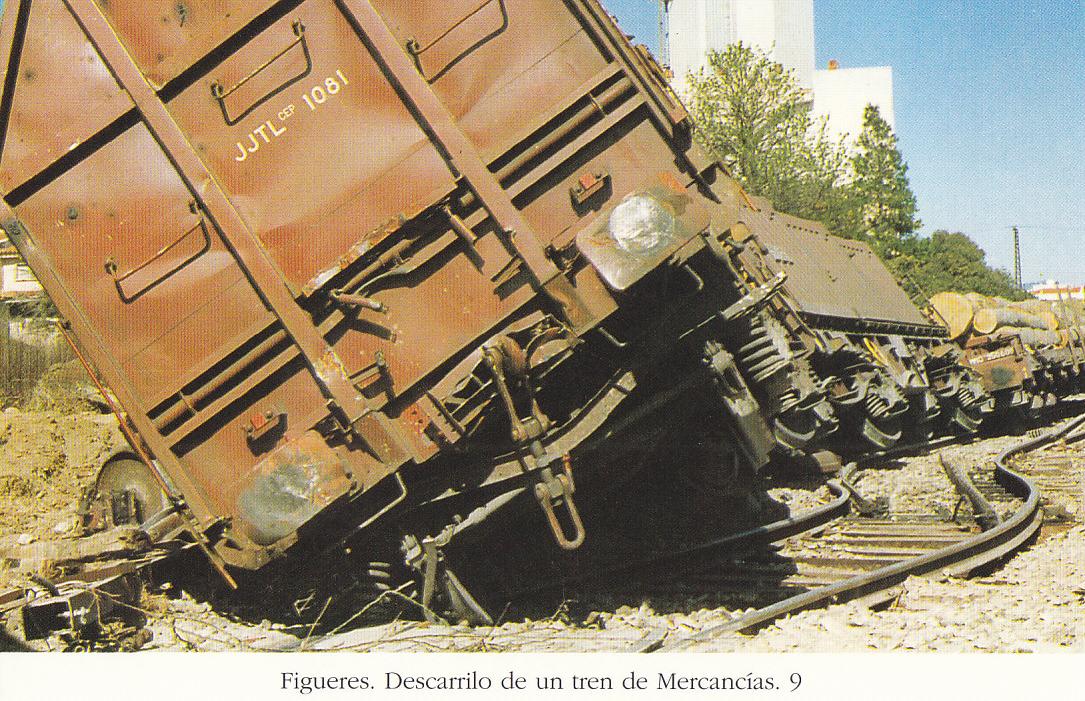 Postal 62232 : Figueres. Descarrilo de un tren de Mercancias