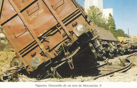 Postal 62232 : Figueres. Descarrilo de un tren de Mercancias