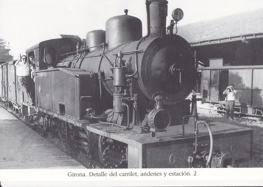 Postal 62243 : Girona. Detalle del carrilet andenes y estacion