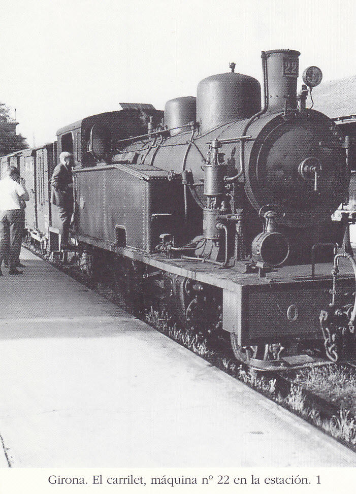 Postal 62244 : Girona. El carrilet maquina no22 en la estacion