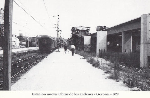 Postal 62253 : Estacion nueva. Obras de los andenes - Gerona