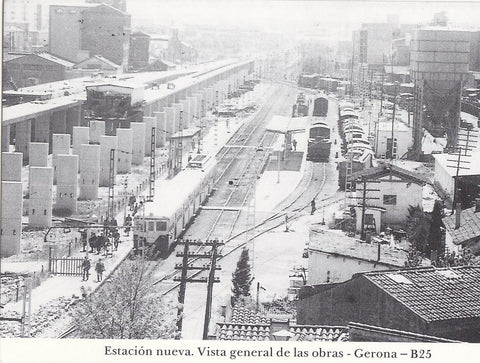 Postal 62257 : Estacion nueva. Vista general de las obras - Gerona