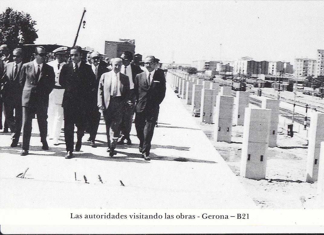 Postal 62261 : Las autoridades visitando las obras - Gerona