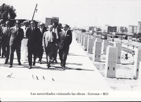 Postal 62261 : Las autoridades visitando las obras - Gerona