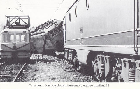 Postal 62274 : Camallera. Zona de descarrilamiento y equipo auxiliar