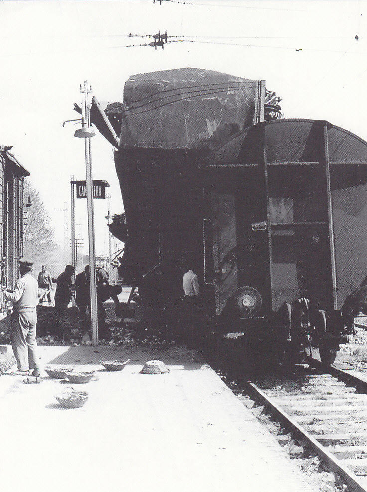 Postal 62278 : Camallera. Descarrilo en la estacion. Detalle