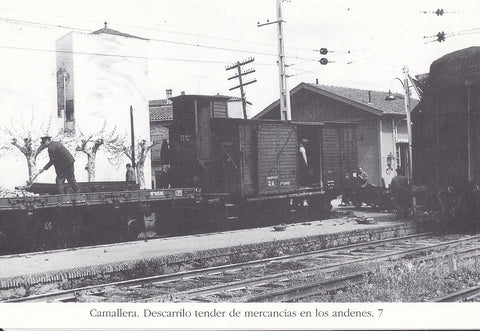 Postal 62279 : Camallera. Descarrilo tender de mercancias en los andenes