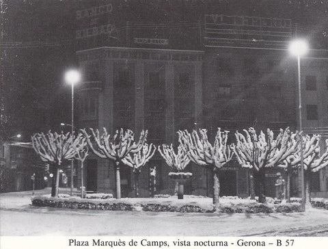 Postal 62321 : Plaza Marques de Camps vista nocturna - Gerona