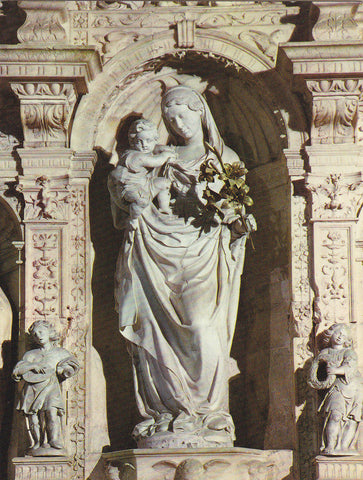 Postal 62354 : Real Monasterio de Poblet. Iglesia. Retablo de Damian Forment. Imagen de la Virgen