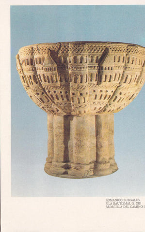 Postal 62359 : Romanico Burgales. Pila Bautismal (s. XII) Redecilla del Camino (Burgos)