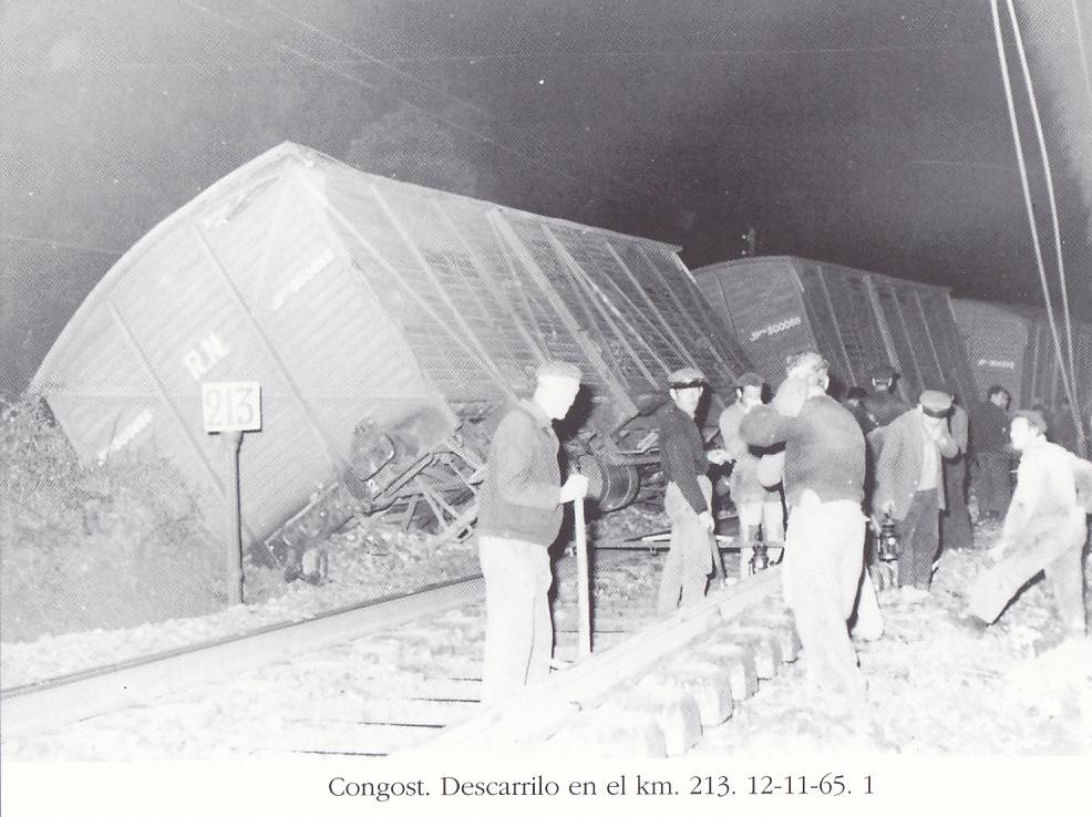 Postal 62368 : Congost. Descarrilo en el Km 213 12-11-65