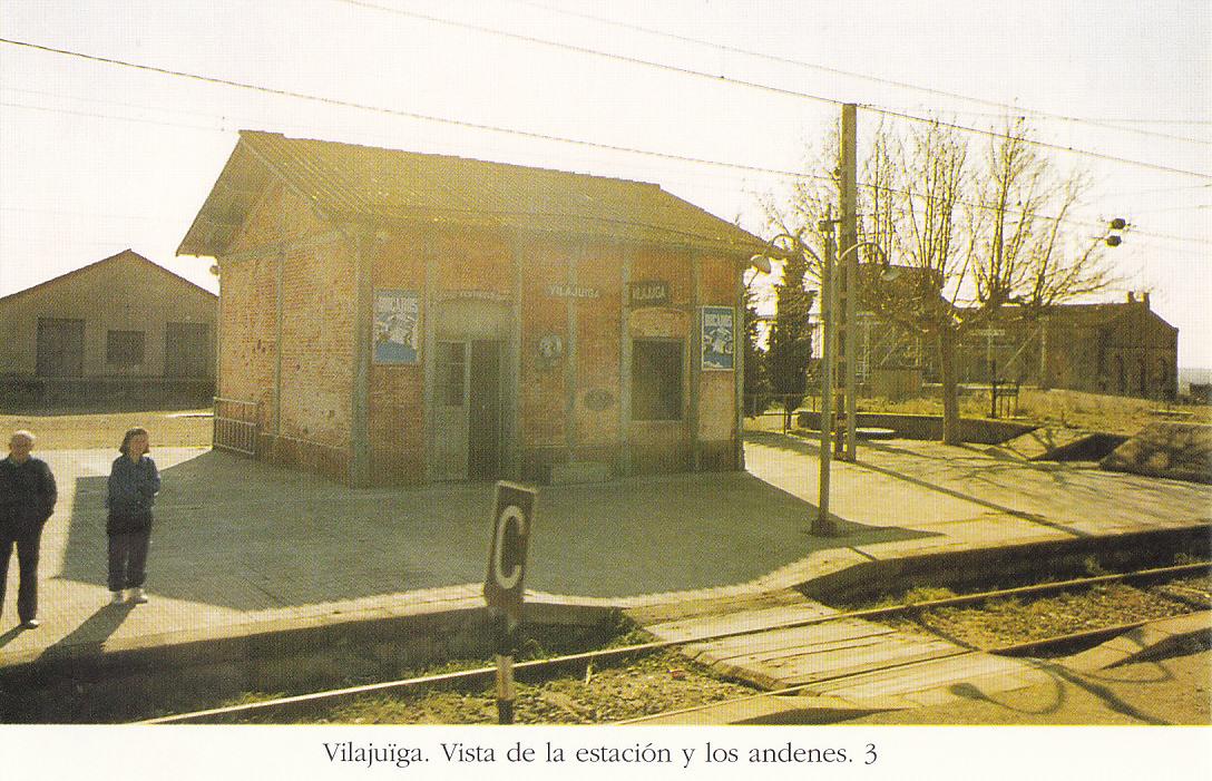 Postal 62388 : Vilajuiga. Vista de la estacion y los andenes