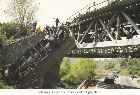 Postal 62390 : Vilajuiga. Descarrilo vista desde el puente
