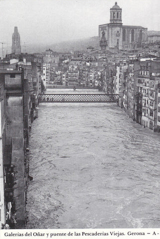 Postal 62405 : Calerias del Oñar y puente de las Pescaderias. Viejas. Gerona