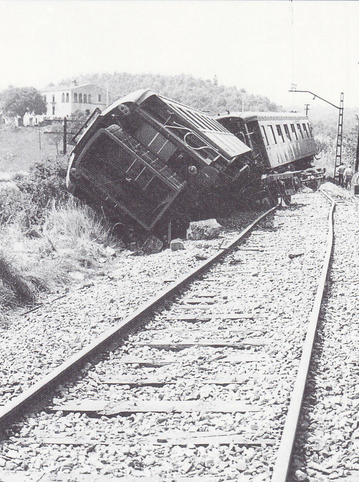 Postal 62436 : Tordera. Vista del descarrilo del 2-6-1973