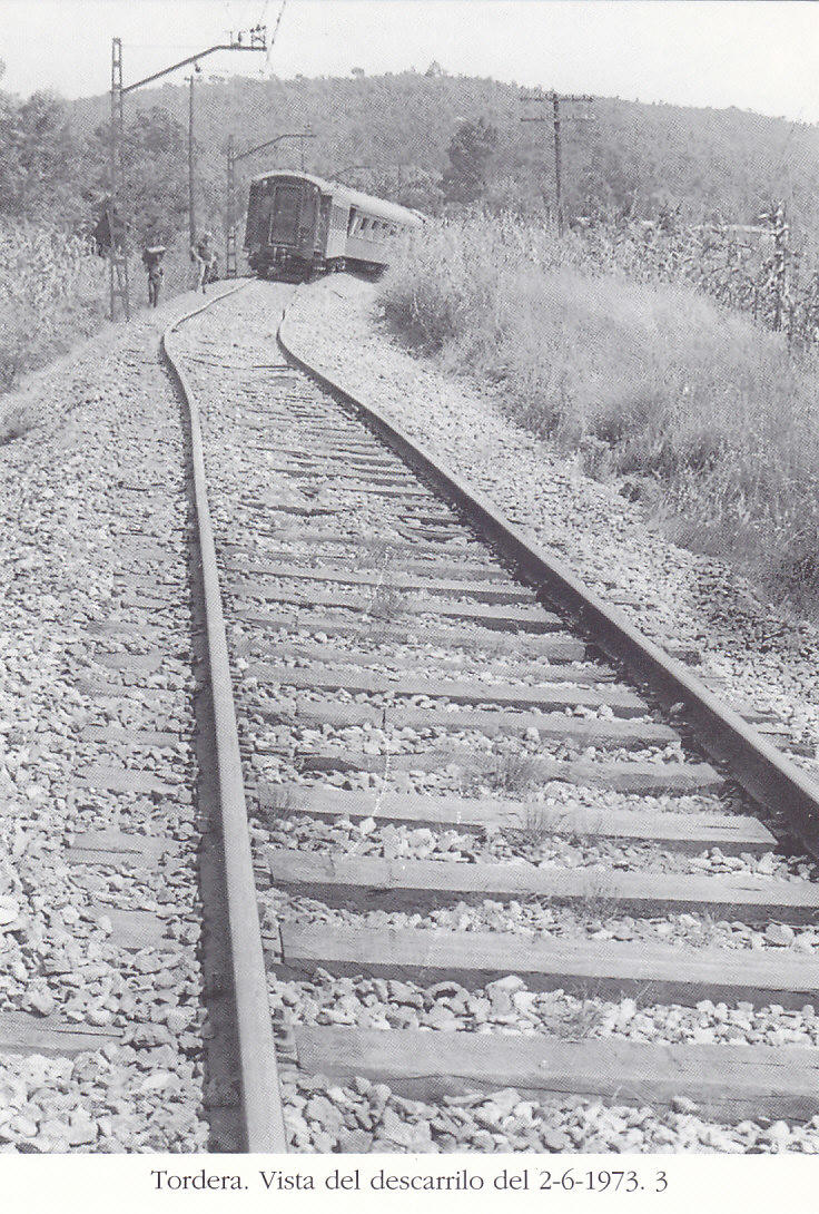 Postal 62437 : Tordera. Vista del descarrilo del 2-6-1973
