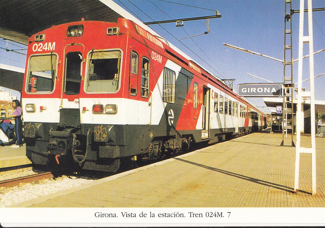 Postal 62458 : Girona. Vista de la estacion. Tren 024M