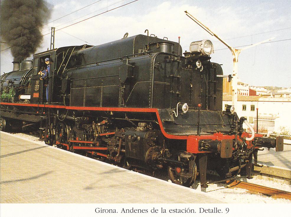 Postal 62460 : Girona. Andenes de la estacion. Detalle 