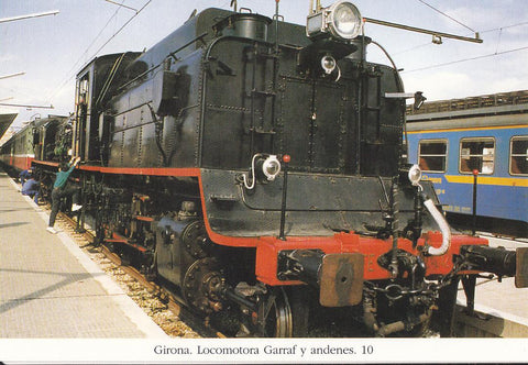 Postal 62461 : Girona. Locomotora Garraf y andenes