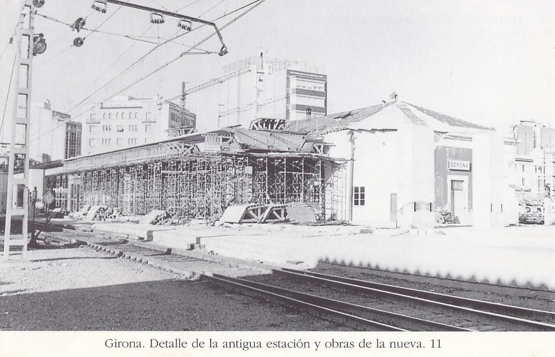 Postal 62462 : Girona. Detalle de la antigua estacion y obras de la nueva