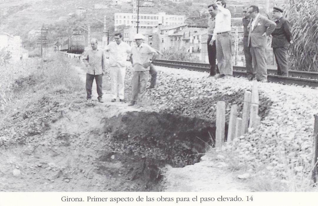Postal 62465 : Girona. Primer aspecto de las obras para el paso elevado