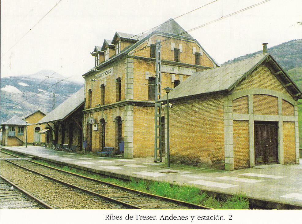 Postal 62481 : Ribes de Freser. Andenes y estacion