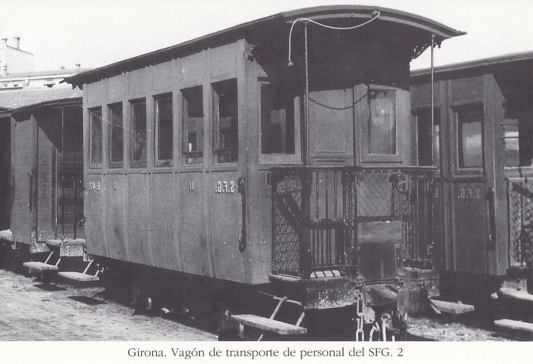 Postal 62485 : Girona. Vagon de transporte de personal de SFG
