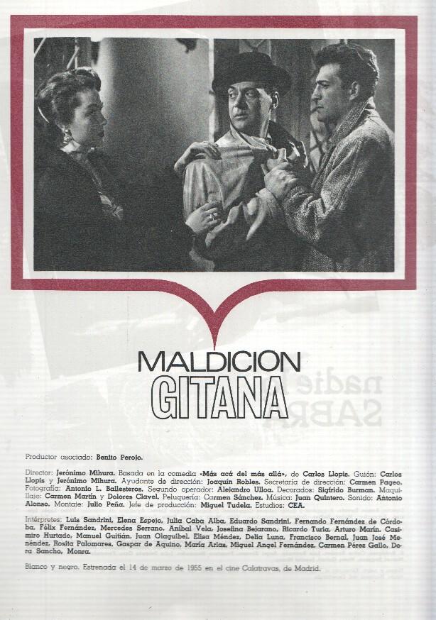 Ficha cine Suevia Films: Maldicion gitana y Nadie lo sabra