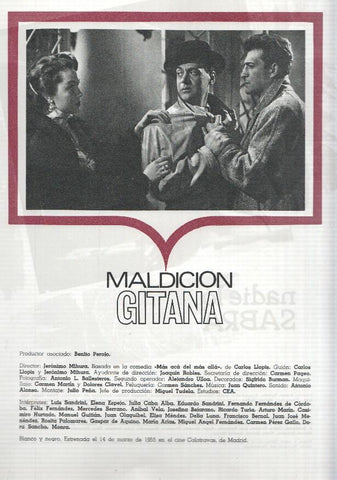 Ficha cine Suevia Films: Maldicion gitana y Nadie lo sabra