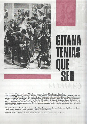 Ficha cine Suevia Films: Gitana tenia que ser y Camelia
