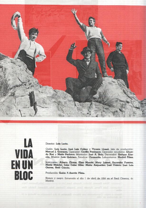 Ficha cine Suevia Films: La faraona y La vida en un bloc