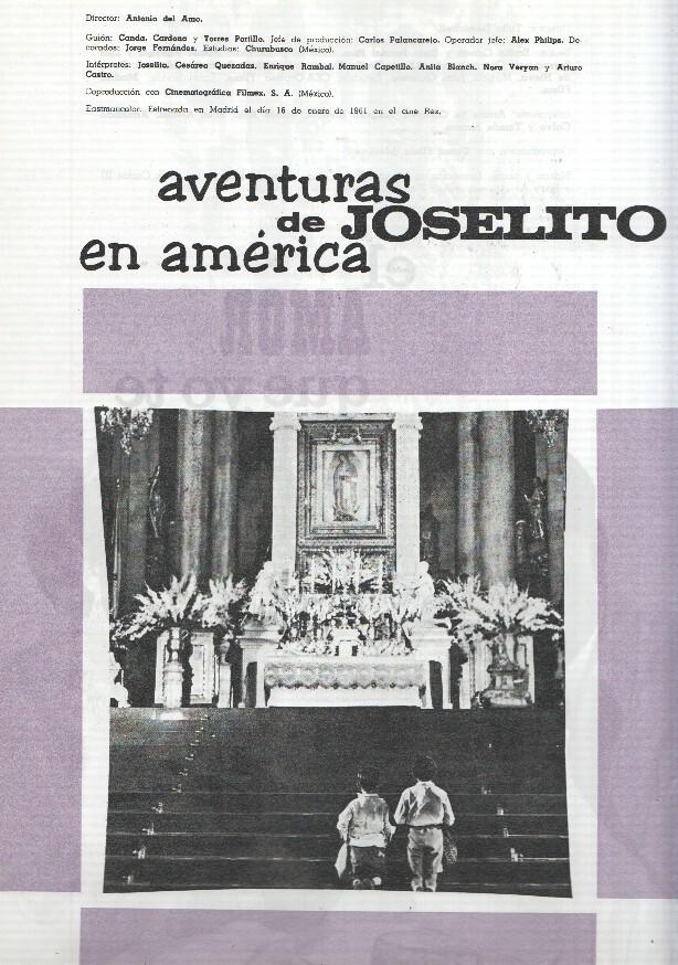 Ficha cine Suevia Films: El amor que yo te di y Aventuras de Joselito en America